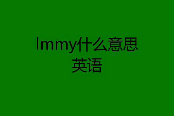 lmmy什么意思英语