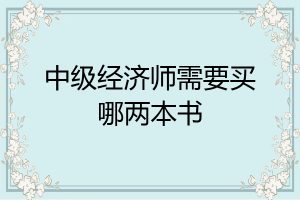 中级经济师需要买哪两本书