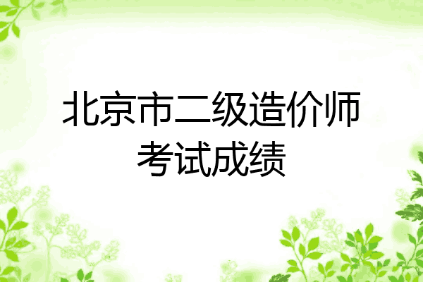 北京市二级造价师考试成绩
