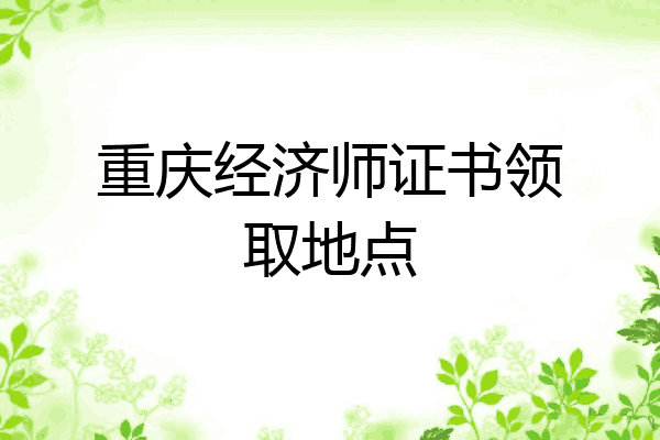 重庆经济师证书领取地点