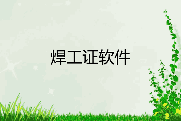焊工证软件