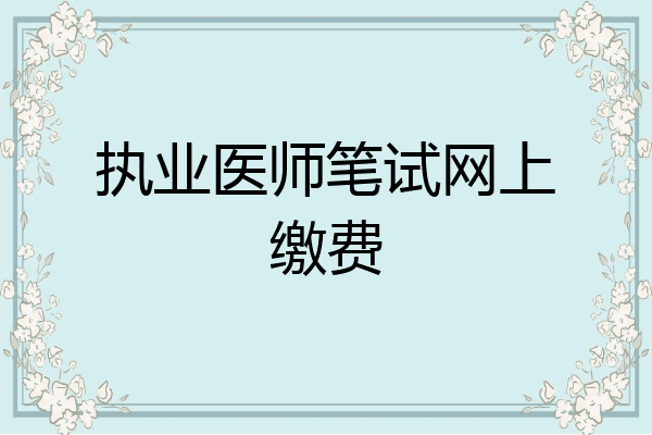 执业医师笔试网上缴费
