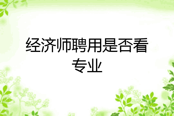 经济师聘用是否看专业