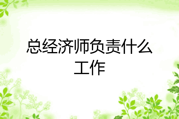 总经济师负责什么工作