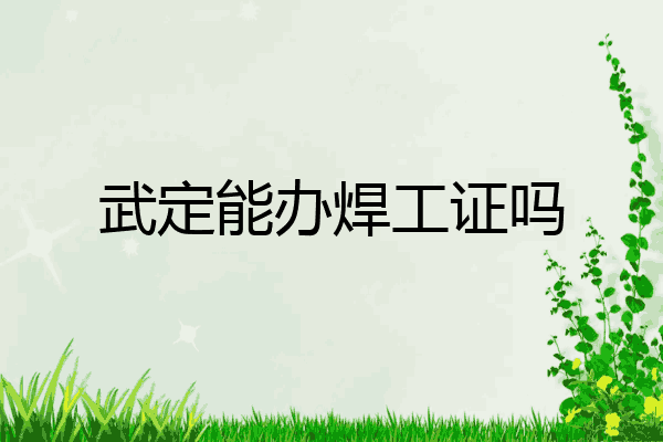 武定能办焊工证吗