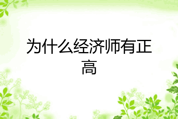 为什么经济师有正高