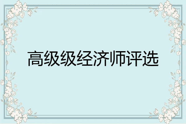 高级级经济师评选