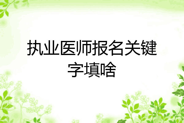 执业医师报名关键字填啥