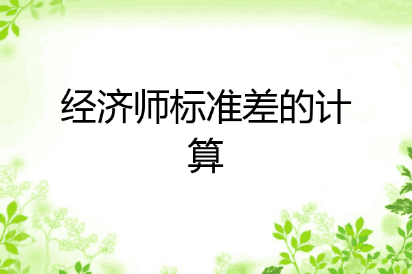 经济师标准差的计算