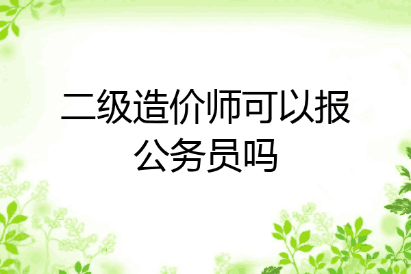 二级造价师可以报公务员吗