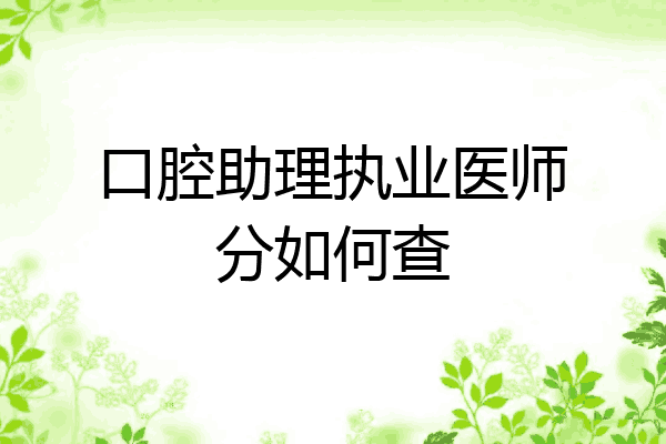 口腔助理执业医师分如何查