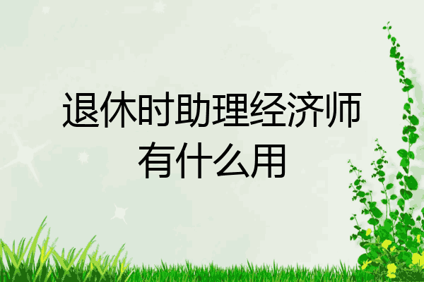 退休时助理经济师有什么用