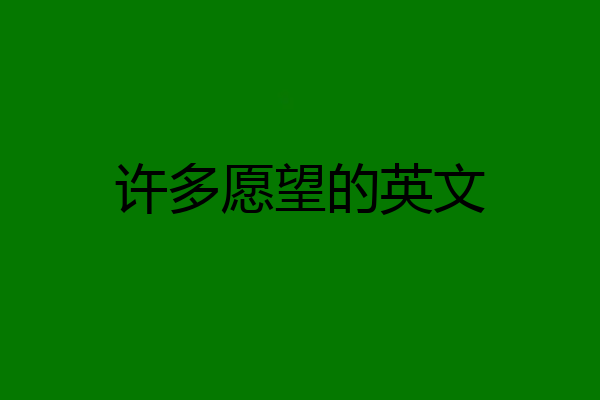 许多愿望的英文