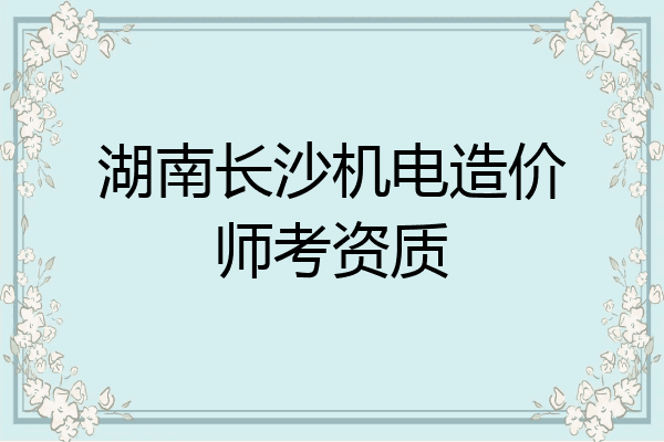 湖南长沙机电造价师考资质