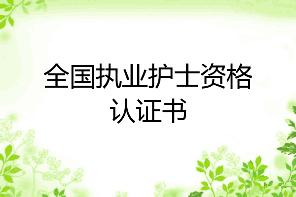 全国执业护士资格认证书