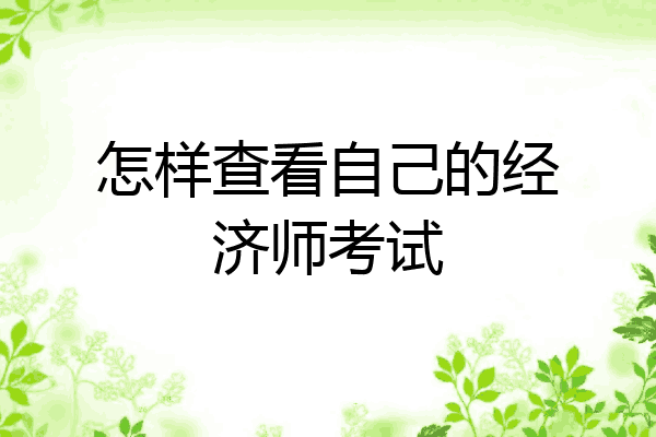 怎样查看自己的经济师考试