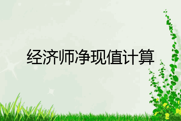 经济师净现值计算