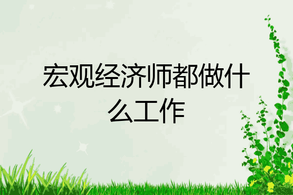 宏观经济师都做什么工作