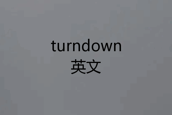 turndown英文