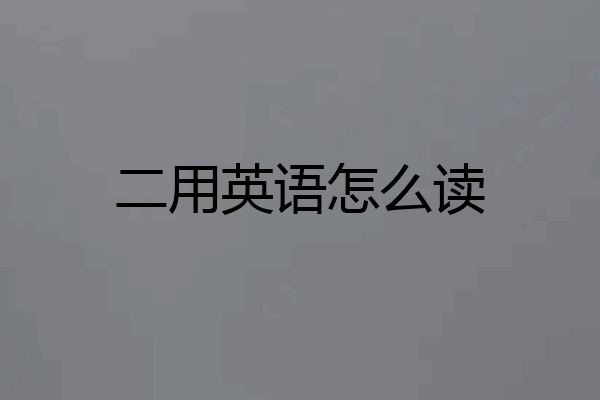 二用英语怎么读