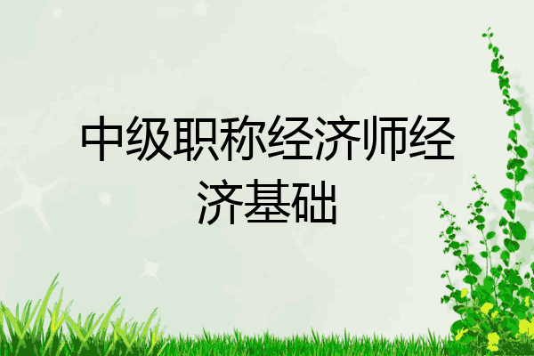 中级职称经济师经济基础