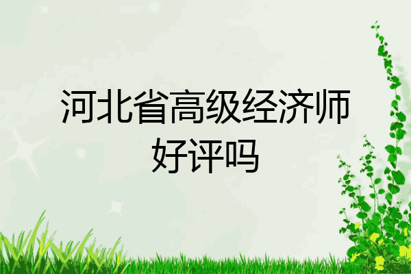 河北省高级经济师好评吗