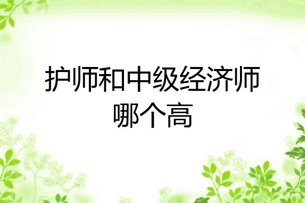 护师和中级经济师哪个高