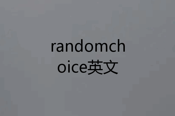 randomchoice英文