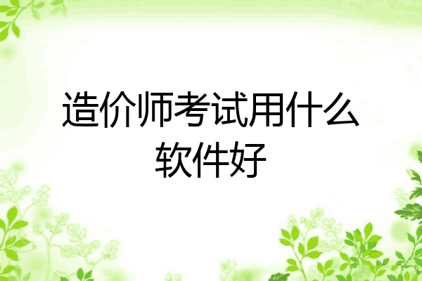 造价师考试用什么软件好