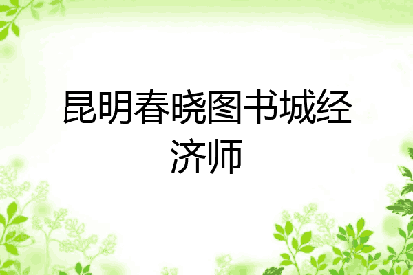 昆明春晓图书城经济师