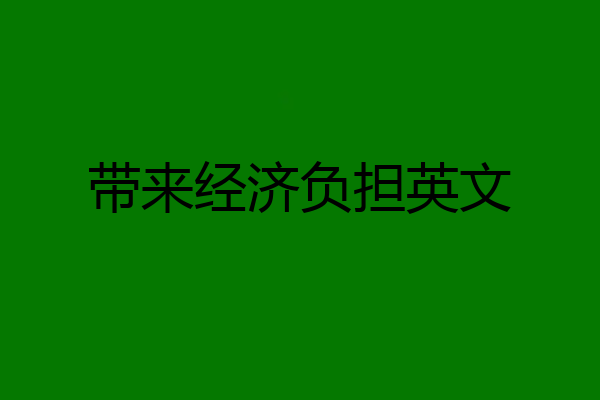 带来经济负担英文
