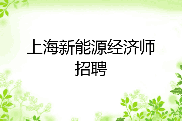 上海新能源经济师招聘