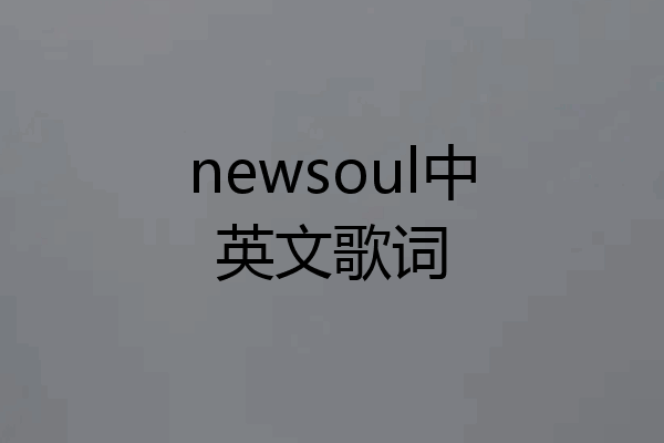 newsoul中英文歌词