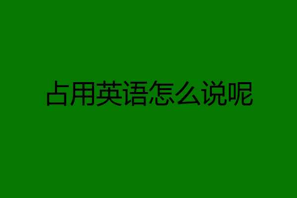 占用英语怎么说呢