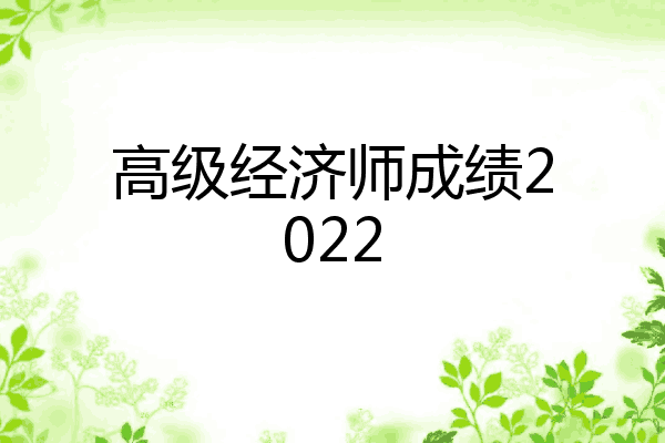 高级经济师成绩2022