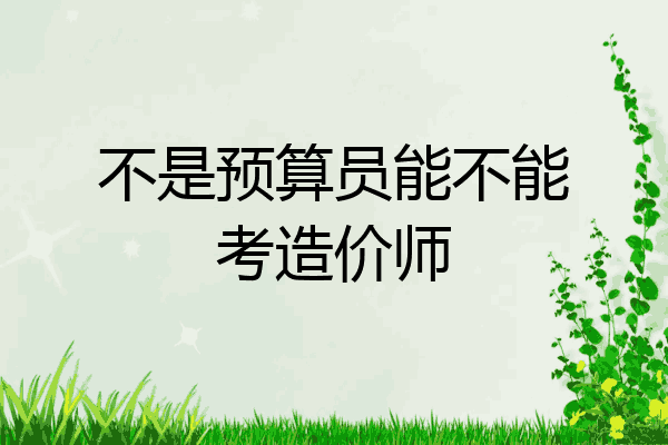 不是预算员能不能考造价师