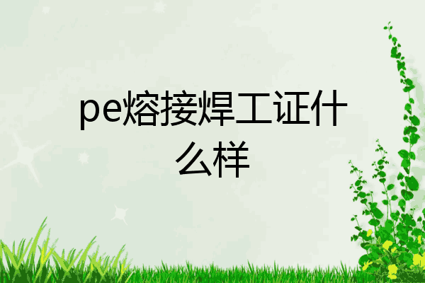 pe熔接焊工证什么样