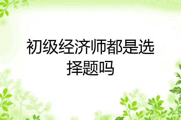 初级经济师都是选择题吗