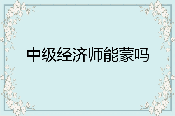 中级经济师能蒙吗