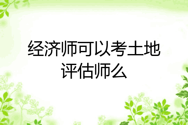 经济师可以考土地评估师么