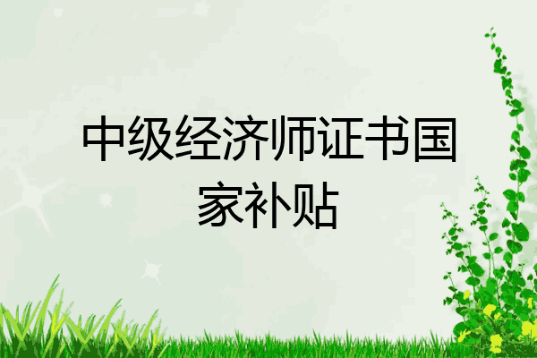中级经济师证书国家补贴
