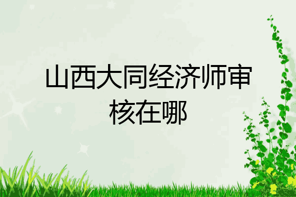 山西大同经济师审核在哪