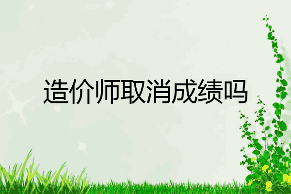 造价师取消成绩吗