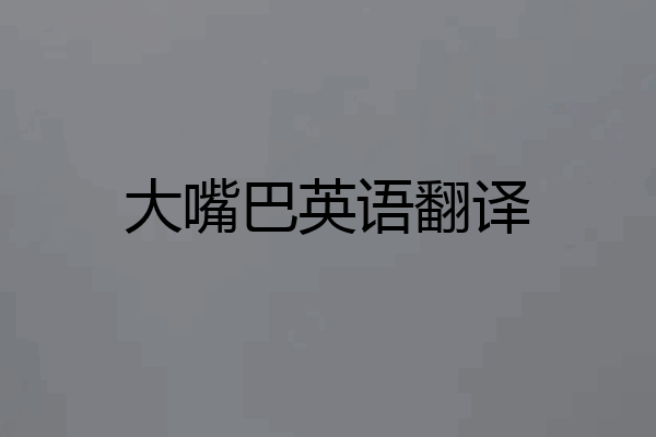 大嘴巴英语翻译