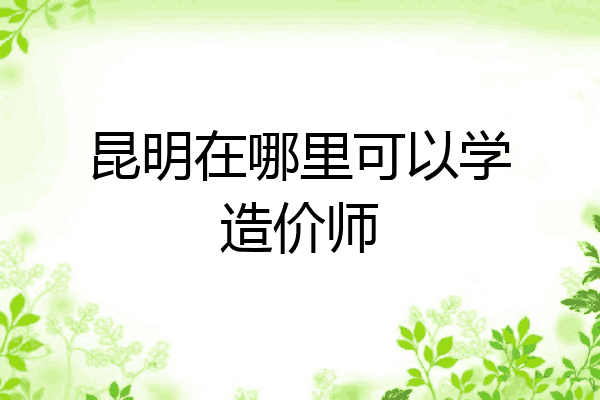 昆明在哪里可以学造价师