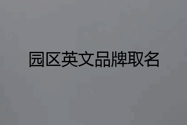 园区英文品牌取名
