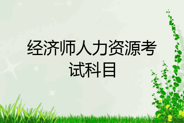 经济师人力资源考试科目