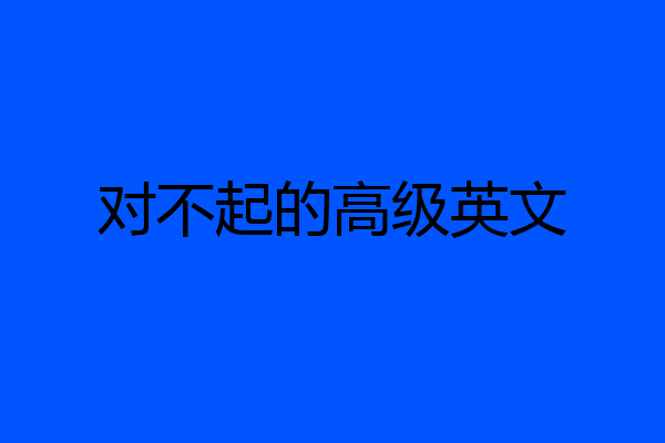 对不起的高级英文