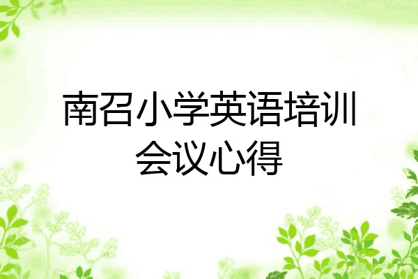 南召小学英语培训会议心得