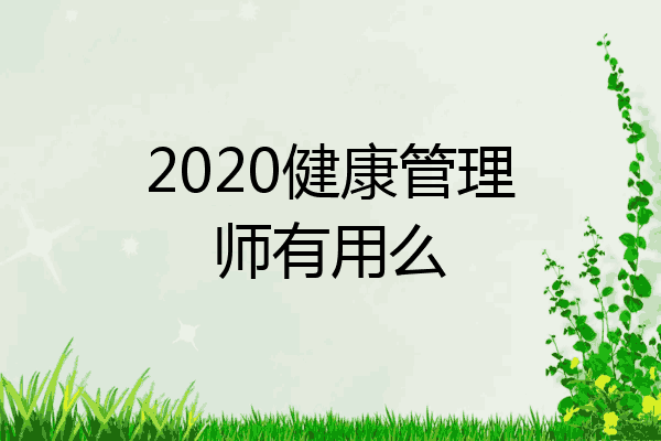2020健康管理师有用么